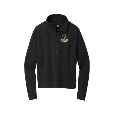 New Era Women's 1/2 Zip Pullover- Black